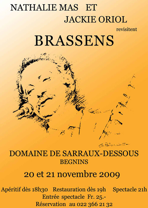 Affiche Nathalie Mas et Jackie Oriol revisitent Brassens au Domaine de Sarraux-Dessous